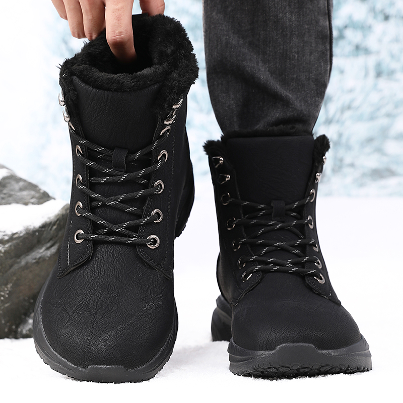 Crossfit Outdoor - 男性冬のスノーブーツ防水ワイドトゥスニーカースーパー保温紳士靴新ファッションアウトドアハイキングオートバイブーツ