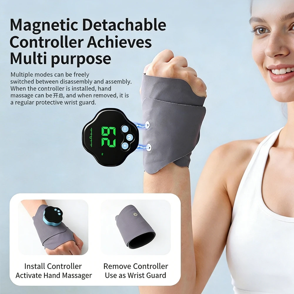 Wrist Wrap Support - 29段階電動ハンドマッサージャー EMSマイクロカレントコードレスリストバンド 内蔵300mAhバッテリー リストマッサージャー 手首サポーター