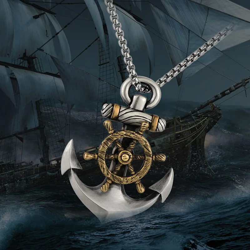 Battle Rope Anchor - ファッションヨーロッパとアメリカの人気アンカーメタル​​ペンダントパンクメンズオートバイヒップホップファッションジュエリー