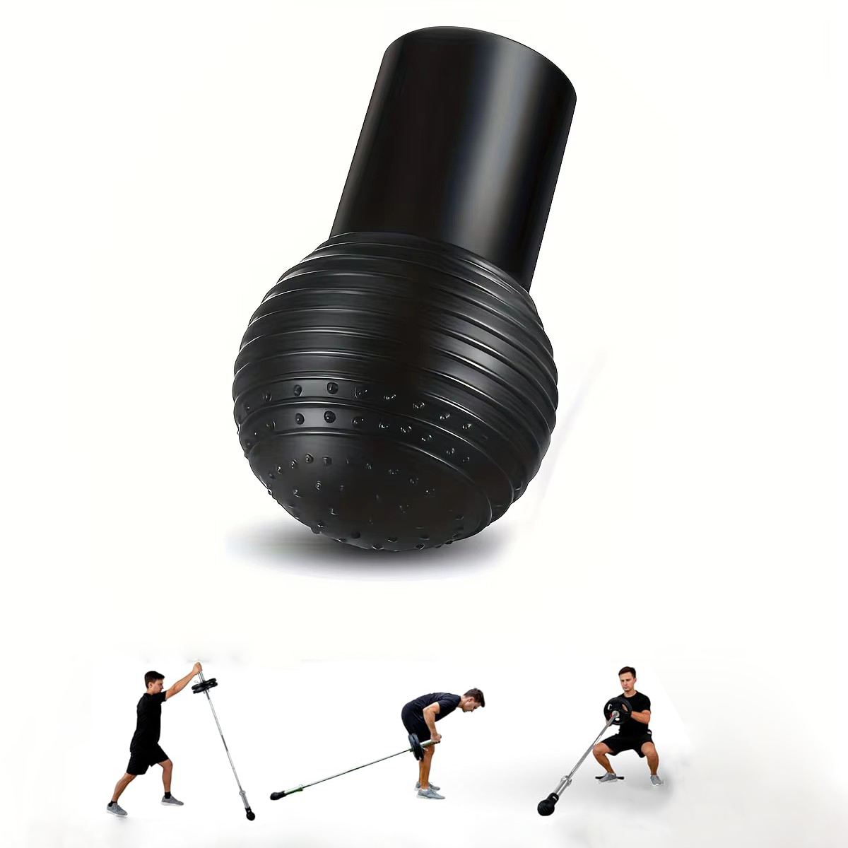 Battle Rope Anchor - バーベル用地雷アタッチメント、360で使いやすい ° 回転、2インチバーベル用アタッチメント、地雷ベース