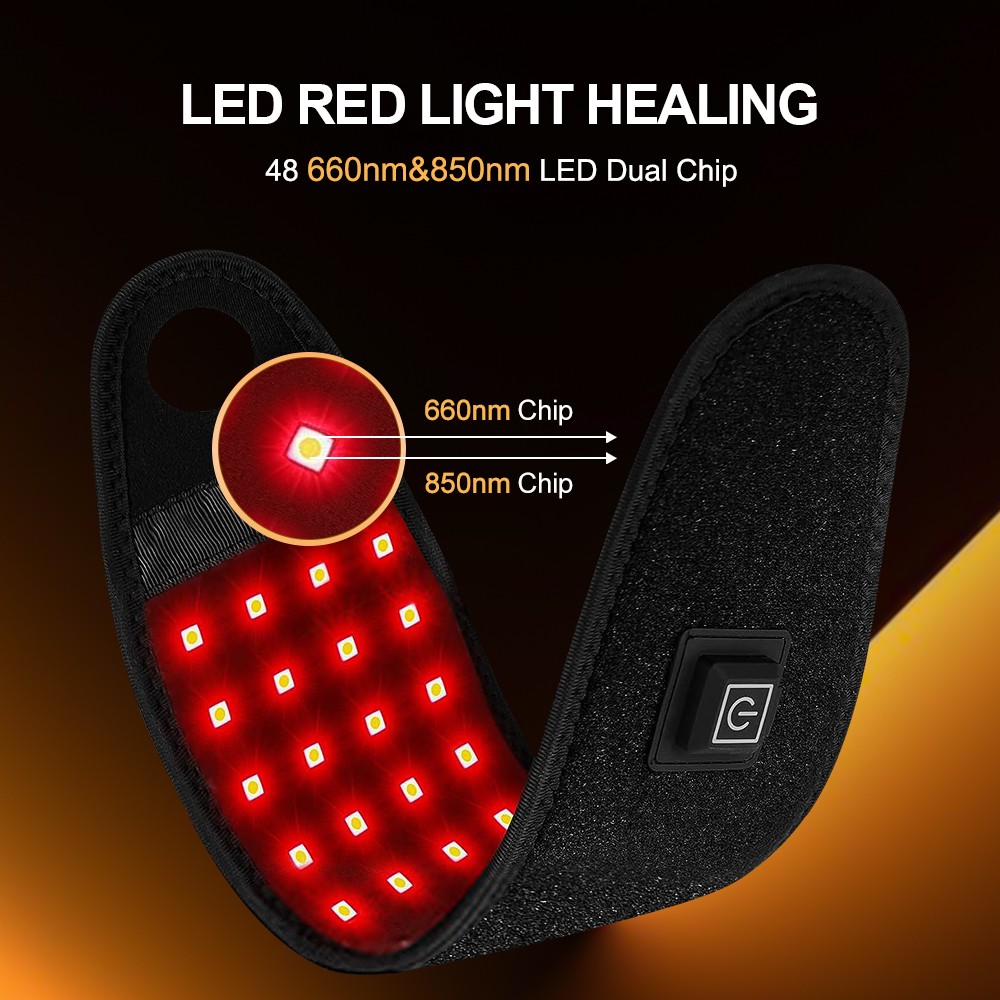 660nm 850nm LED赤外線加熱リストストラップ 赤 - Wrist Wrap Support のレビューと価格