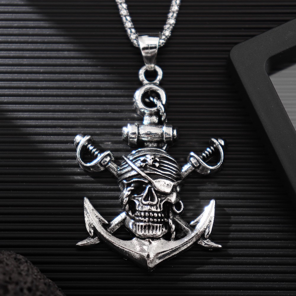 男性用ヴィンテージダブルソードパイレーツペンダントネックレス - Battle Rope Anchor のレビューと価格