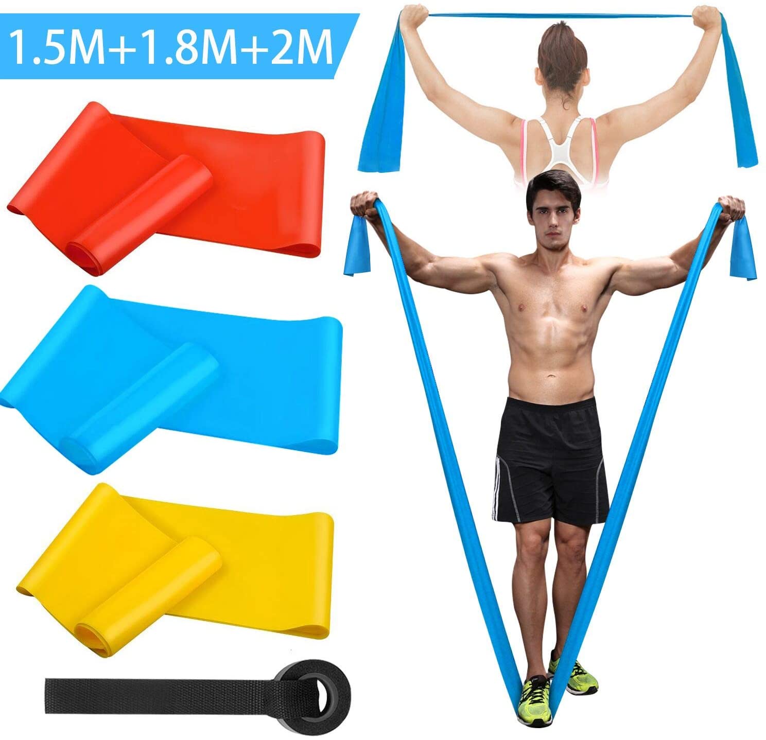4つの弾性抵抗バンド,弾力性のあるヨガバンド,ストレッチ - Crossfit Training Gear のレビューと価格