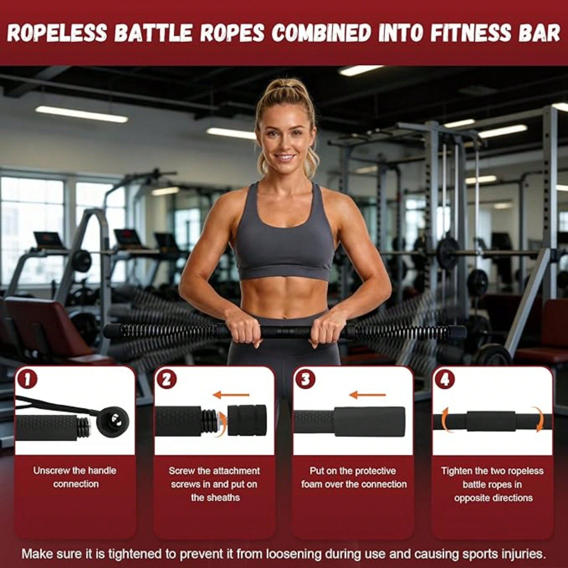 2-in-1アップグレード版コードレスバトルロープパワーツイ - Crossfit Training Gear のレビューと価格