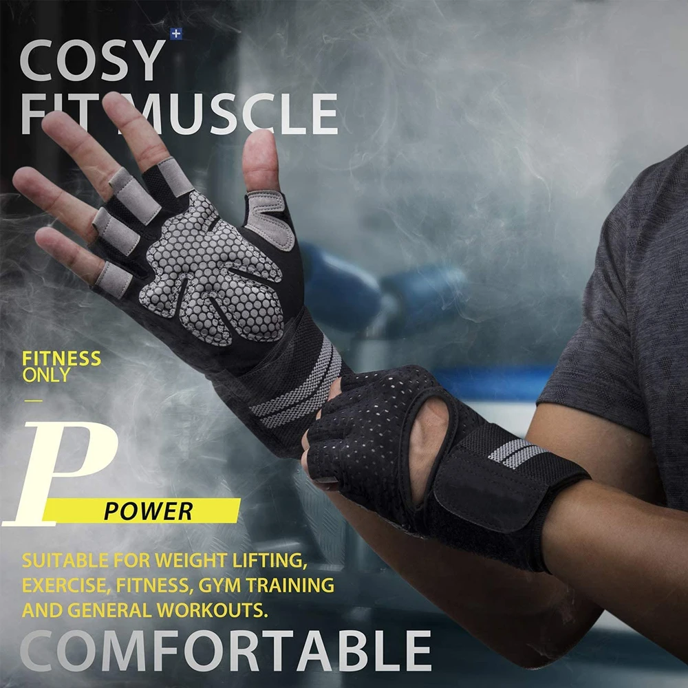 1 ペアハーフフィンガージムフィットネスグローブリストラップ - Crossfit Training Gear のレビューと価格