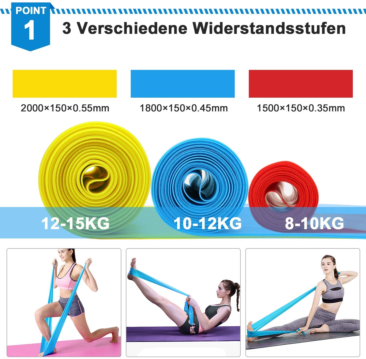 弾性フィットネスバンド 3 個レジスタンスバンド弾性フィット - Crossfit Training Gear のレビューと価格