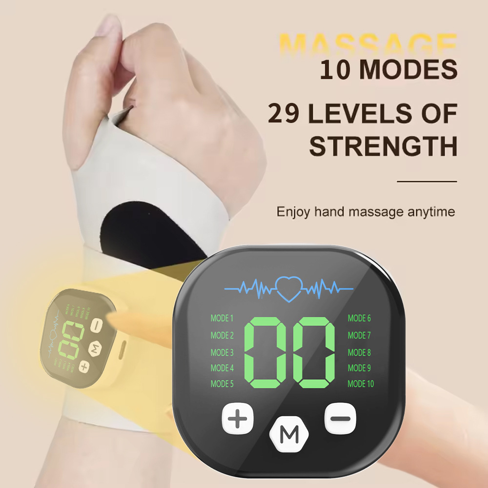 電動ハンドマッサージャー EMS マイクロカレント コードレ - Wrist Wrap Support のレビューと価格